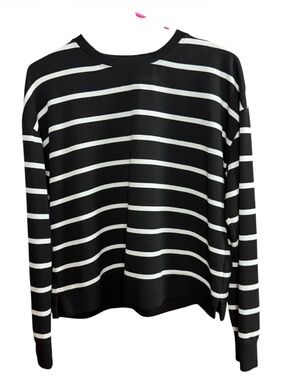 Danskin Striped Long Sleeve Crewneck Pullover size Medium